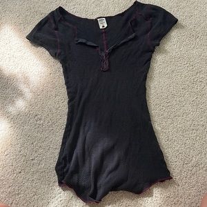 Free People fitted waffle tee.